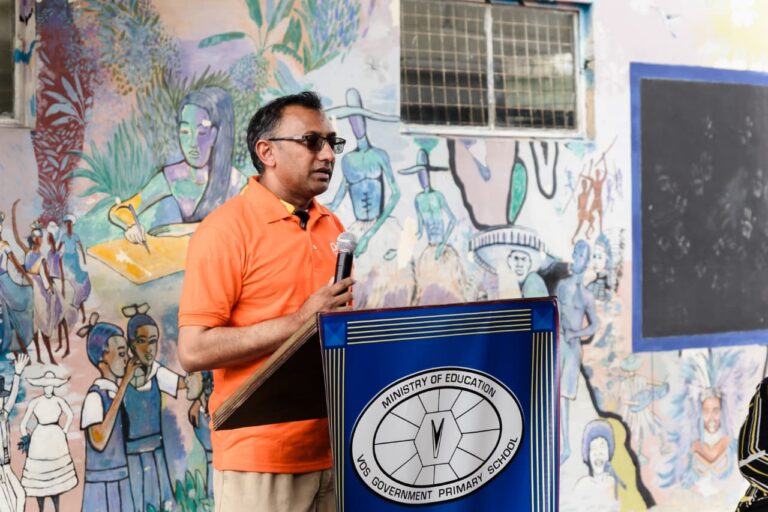 Board of Director, Mr Terrance Lalchan reads poem at VOS Government Primary School